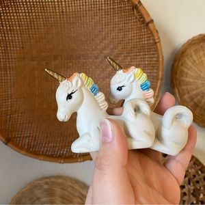 🍄SOLD🍄 Vintage Ceramic Porcelain White Unicorn Figurine Quantity 1
